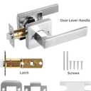 Door Handle with Lock, Passage, 10 Pack, Silver