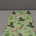 Pineraap 12 Sheets Witch Wrapping Paper, Pink and Green Gift Wrap - Watercolor Bow Crown Witch Hat Broom Print Gift Packing Paper for Girls Women Birthday Princess Themed Party, 19.7 x 27.6 Inch