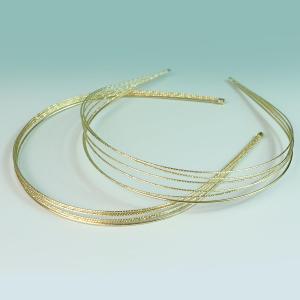Multi Layers Metal Headbands for Women - Set of 2 Elegant Gold Tone Head Bands with Rhinestones Appliques Suitable for Every Occasion