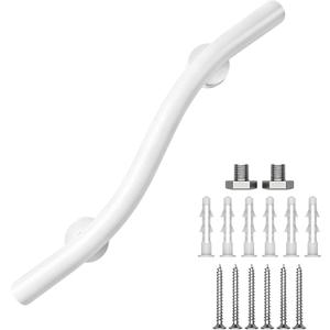 20 Inch Wave Grab Bar 1.25" Dia, White Bathroom Grab Bar, 304 Stainless Steel Handicap Grab Bars, Safety Support Handrail, Assist Bath Shower Handle for Elderly Injury Senior