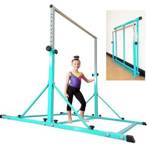 Gymnastic Bar for Kid and Teenage Ages 3-25, 5 FT / 6 FT Base Length, 5 FT / 6 FT Height, Gymnastic Kip Bar Horizontal Bar for Gymnast, Gymnastic Training Equipment for Home and Club Use (Teal(5 Ft Base))