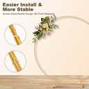 Chamvis Metal Round Balloon Arch Kit, 7.2ft (2.2m) Golden Round Arch Stand Kit: Garden Plants Vines Climbing Frame for Wedding Birthday Photo Background Party Supplies Decorations (6.9FT)