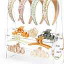 PABOBIT Acrylic Headband Holder Claw Clip Organizer,360-Degree Rotating Clip Holder Clear Headband Organizer Hair Hoop Dispaly Stand Hair Accessories Storage for Women and Girls