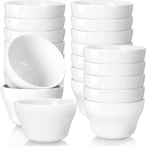 Patelai 12 Pcs 8 oz Porcelain Soup Cups Small White Dessert Bowls Broth Dip Cups for Ice Cream Dipping Sauce Bouillon Soups Side Dishes Salads Cereal Rice, Microwave and Dishwasher Safe
