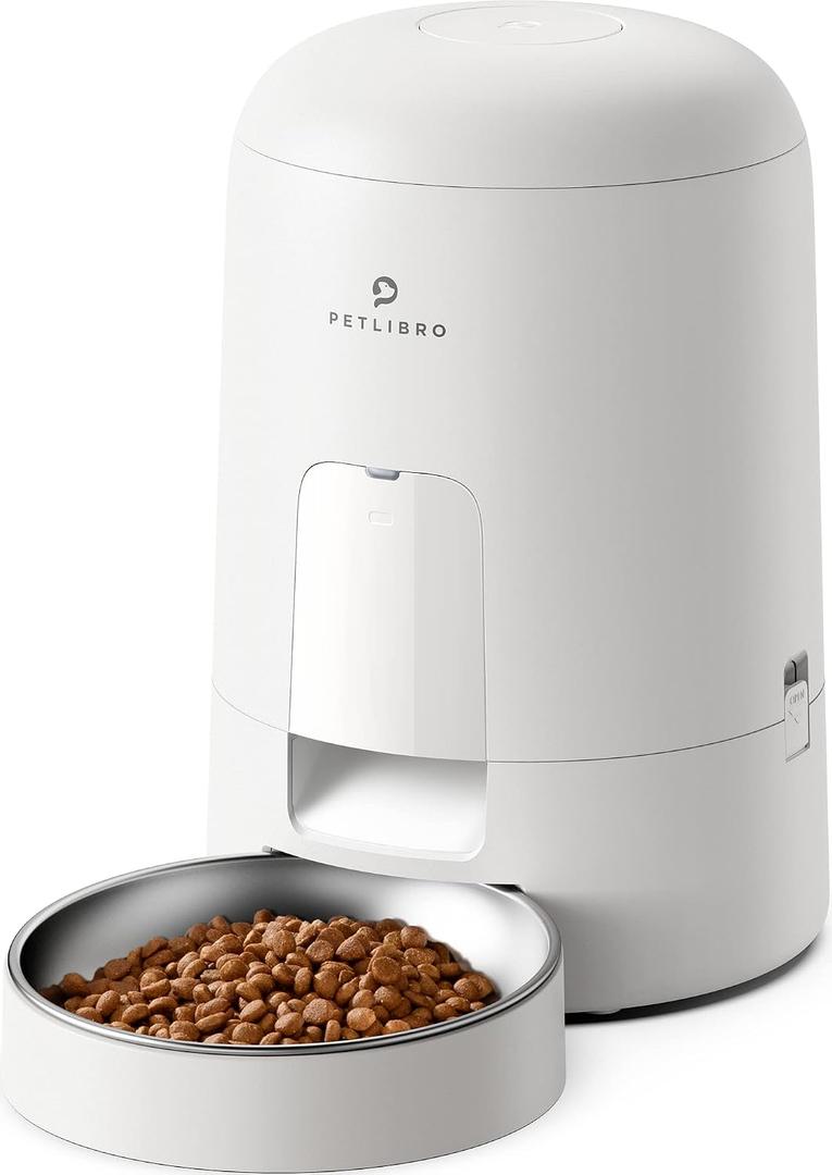PETLIBRO Automatic Cat Feeder, Cat Food Dispenser Battery-Operated with 180-Day Battery Life, AIR Timed Pet Feeder for Cat & Dog, 2L Auto Cat Feeder, White