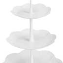 Coitak 3 Tier Cupcake Stand, Plastic Tiered Serving Stand, Dessert Tower Tray for Tea Party, Baby Shower and Wedding (Pure White) (Plastic)