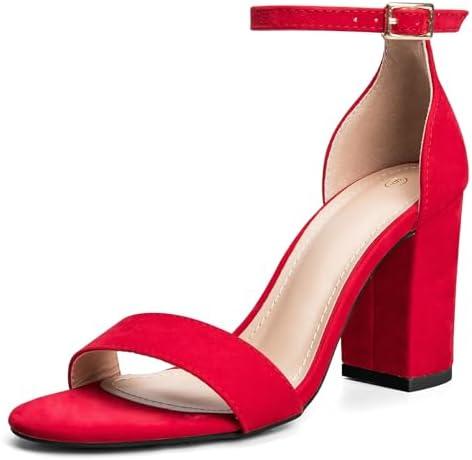 COASIS Women's Chunky Block Heels Open Toe Ankle Strap 3.5 Inch Heeled Sandals Size 7