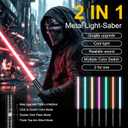 Lightsaber, Double-Bladed Lightsaber 2 Pack, Metal Hilt Dueling Saber for Adults, Rechargeable RGB Combat Light Saber with Sound Effects,Type-C 2-in-1 Connected Glow Swords for Cosplay Halloween Party