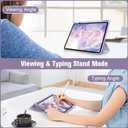 Fintie Hybrid Slim Case for iPad Pro 11-inch (4th / 3rd Generation) 2022/2021 - [Built-in Pencil Holder] Shockproof Cover w/Clear Transparent Back Shell, Also Fit iPad Pro 11" 2nd Gen, Lilac Marble