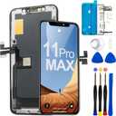 for iPhone 11 Pro Max Screen Replacement Kit 6.5 inch Full HD LCD Display 3D Touch Digitizer Assembly(Model A2161, A2218, A2220) with Repair Tools Screen Tempered Protector
