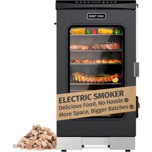 EAST OAK 30" Electric Smoker for Outdoors | Built-in Meat Probe & Up to 6 Longer Smokes on a Single Load | Side Chip Loader for Uninterrupted Smoking | Bigger Batches with 725 sq in Cooking Area