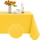Romanstile Spring Rectangle Tablecloth - Waterproof and Wrinkle Resistant Washable Polyester Table Cloth for Kitchen Dining/Party/Wedding Indoor and Outdoor Use (60 x 120 inch, Yellow)