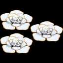 Chuangdi 3 Pieces Large Wall Metal Flowers Multiple Layer Home Decoration for Indoor Outdoor Home Garden Office Living Room Garden Porch Patio (White,8 Inch)