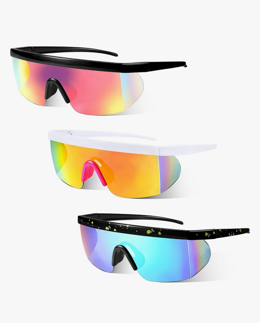 3 Pair Summer Sports Sunglasses UV Protection Polarized Riding Sunglasses Windproof Cycling Baseball Glasses for Men Women Fishing Running Golf Fishing