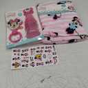 Disney Minnie Mouse Baby Gift Set, Baby Shower Gifts Girls Neutral - 12 Pc Newborn Essentials Bundle with Blanket, Towels, Rattle, Bottle, Pacifier, Scrapbook Stickers, More
