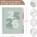 2 x Rileys Academic Planner 2025-2026, Daily, Weekly & Monthly Planner, July 2025 - June 2026, Student Notes Pages, Twin-Wire Binding, Weekly Agenda for School & Work (8 x 6-Inches, Green, Chunky)