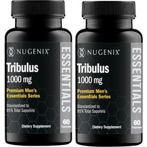 Nugenix Essentials Tribulus Terrestris for Men Extract - 95% Total Saponins, 1000mg High Potency, Extra Strength, 120 Count, Expiry: 07/2027
