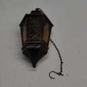 DECORKEY Moroccan Lantern Decorative Indoor & Outdoor, 13.6 Vintage Decorative Hanging Lanterns with Chian for Home Porch Patio Decor, Metal Ramadan Christmas Candle Holder Decorations (Amber)