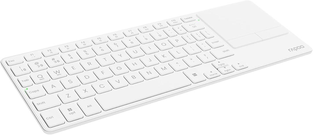 Rapoo Portable Wireless Keyboard with Touchpad, Multi-Device HTPC Keyboard for PC-Connected TV/Tablet/Steam Deck/Gaming Console/Raspberry Pi/Mini PC - Support Touch Gestures for Windows & Mac