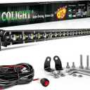 CO LIGHT Led Light Bar Single 26 inch Slim Single Row Lightbar Driving Combo Beam Off Road Work Lights with Mounting Brackets & 6D Reflectors for Truck, Car, Cabin, Boat, ATV, UTV