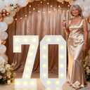 Pooqla 2.4FT Light Up Numbers for 70th Birthday Decorations for Women Men, Marquee Numbers 2.4 Feet Tall Party Decor for Her Him, Mosaic Big Sign for 70th Birthday Party Backdrop, Large Number 70