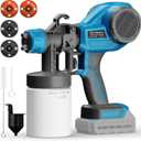 Tilswall Paint Sprayer, Cordless Paint Sprayer for Dewalt 20V Battery,100 Din/s Viscosity,Ultra-Lightweight Electric Spray Paint Gun for House Painting,Furniture,Wall,Iron Fence(Battery Not Included) (Blue)