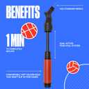 SPORTBIT Ball Pump for Sports Balls - Push & Pull Inflating System - Hand Pump for All Exercise Balls - Volleyball Pump, Basketball Inflator, Football & Soccer Ball Air Pump - Goes with 5 Needles Set