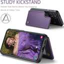 Bemal for Samsung Galaxy S25 Wallet Case with Card Holder, RFID Blocking, Shockproof Leather Kickstand for Men and Women, Durable Protective Phone Cover for 6.2", Purple