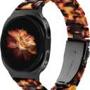 Wearlizer Resin Bands Compatible with Samsung Galaxy Watch 8 Band 40mm 44mm/Galaxy Watch 8 Classic 46mm, Dressy Lightweight Bracelet Strap Accessories for Galaxy Watch8 Women Men (Tortoise)