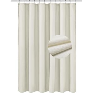 Barossa Design Soft Microfiber Fabric Shower Liner or Curtain, Hotel Quality, Machine Washable, Water Repellent, Cream, 70 x 72 inches