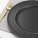 MAONAME Black Charger Plates, 13" Plastic Round Charger for Dinner Plates, Plate Chargers Set of 6, Beaded Table Chargers for Wedding, Table Setting