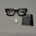 livho Oversized Blue Light Blocking Glasses for Woman - Rectangle Fashion Glasses for Computer, Chic Preppy Frame (All Black)