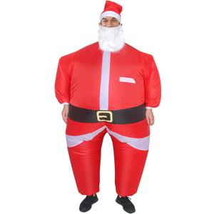 Red Inflatable Santa Claus Costume Blow up Santa Suit Cosplay Party Halloween Christmas Costume Xmas Suit