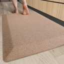 Color&Geometry Anti Fatigue Kitchen Mat 20"x32", 0.9 Inch Thick Cushion, Stain Resistant, Padded Cushioned Floor Comfort Mat for Home, Kitchen Sink, Garage and Office Standing Desk, Khaki