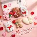 Soulchen 24 Pcs Paint Your Own Ceramic Bear Paint Craft Set Unpainted Ceramic Bears, Valentines Birthday Gift