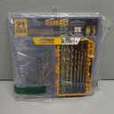 DEWALT Drill Bit Set, 21-Piece, 135 Degree Split Point, 31 Degree Helix, Black Oxide Coated, For Plastic, Wood and Metal (DWA1181) (One Size)