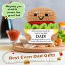 3 x Mini Dad Gifts for Birthday from Daughter Son Wife Positive Crochet Burger