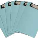 Hongri Plastic Small Clipboard, Green Memo Size Clip Board for Students, Kid, Women, Home, Low Profile Clip, Mini Size 6 x 9 in, Office Supplies & School Supplies(Pack of 6)