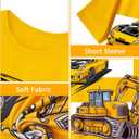 Boys Short Sleeve T Shirts Kids Crewneck Summer T-Shirts Toddler Graphic Tees Casual Soft Cool Tops 3-8 Years (Yellow)