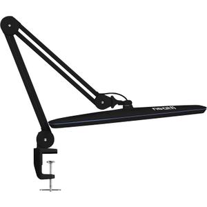 Neatfi XL 2,200 Lumens 24W LED Desk Lamp 23 Wide Shade | Dimmable Eye-Caring Task Light | Adjustable Arm | Home Office, Study, Crafts & Nail Tech (Black, Non-CCT with Clamp)