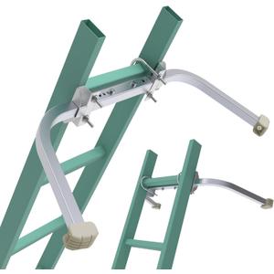 Ladder Stabilizer,Heavy Duty Aluminum Extended Ladder Accessory for Roof Gutter Cleaning Tools,Ladder Stand-Off Wing Span/Wall Ladder Hooks with Non-Slip Rubber Bottom pad.(Patent) (Silver Gray-Aluminum)