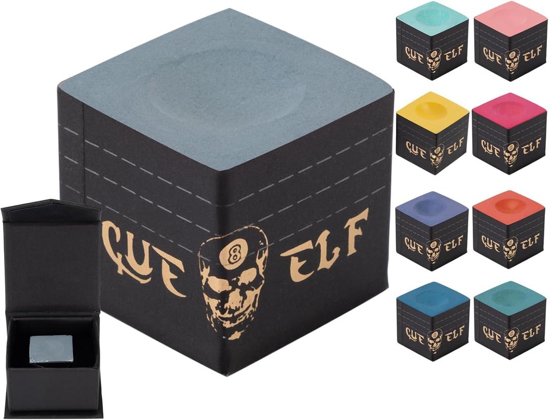 Cube Pool Cue Chalk Technology Billiard Pool Stick Chalk for Professional Low Deflection, Durable, Reduces Miscues-1pc (Grey)