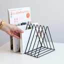 Sooyee 9 Slot Black Magazine Holder,Desktop File Sorter Organizer Triangle Bookshelf Decor Home Office