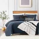 ROARINGWILD Oversized King Quilt Sets with Pillow Shams, Navy Blue California Cal King Size Lightweight Soft Coverlet Bedspread, Thin Bedding Set Bed Cover, 3 Pieces, 118x106 inches