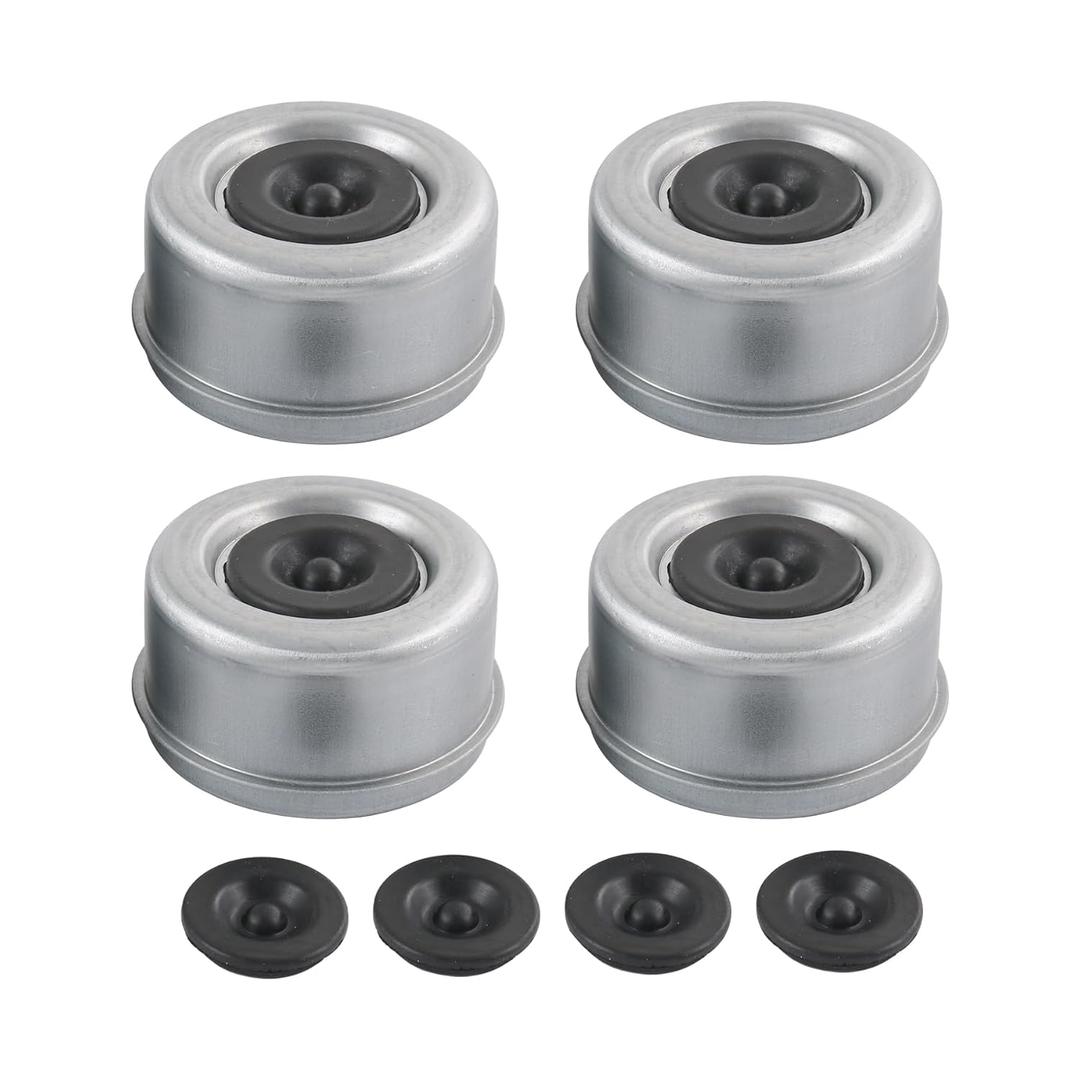 4pcs 2.72" Trailer Axle Wheel Hub and Bearing Dust Cap with Extra 4 Rubber Plugs for Most 7000-8000 lb Wheel Hubs Trailer Dexter EZ Lube Camper RV Bearing Dust Cap