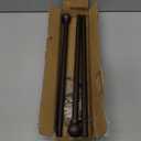 Curtain Rods for Window 32 and 48, Brown 5/8 inch Splicing Single Window Curtain Rod Set with Brackets