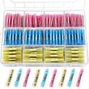 PONFY 200PCS Heat Shrink Butt Connectors Kit, Waterproof Electrical Connectors Wire Terminals, Insulated Marine Automotive Copper Connector Kit