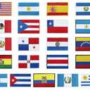 stidsds Latin America 21 Countries Flag Patch Spanish Language Speaking Assorted Latino Flags Embroidered Patches National Flags Military Tactical Patch for Clothes Hat Backpacks Pride Decor(21Pack)