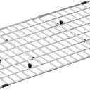 Sink Grid Protector Kitchen Sink Bottom Grid Metal Large Sink Grate with Rear Drain for Single Sink Bowl 28.8"L14.8"W