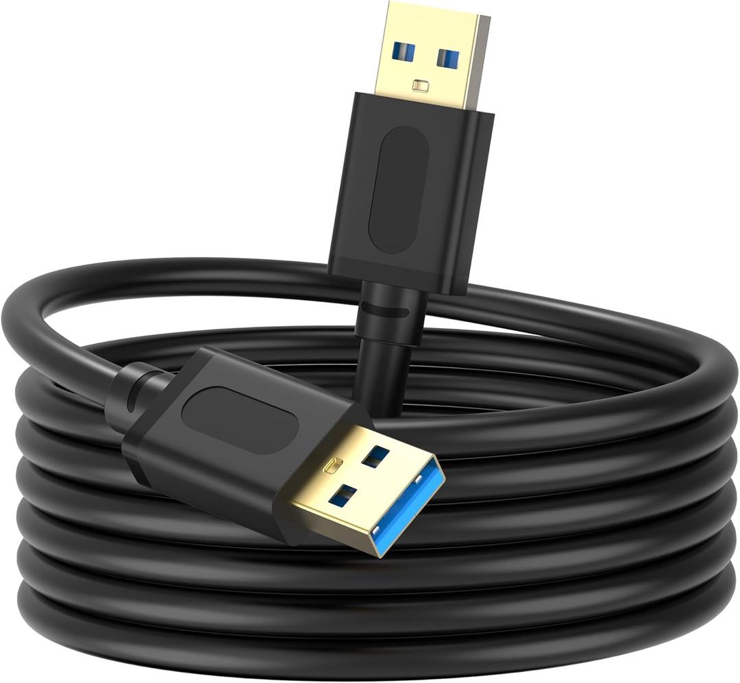 USB 3.0 Male to Male Cable 25Ft,USB to USB Cable with Gold-Plated Connector for Hard Drive Enclosures, DVD Player, Laptop Cooler(25Ft/8M)